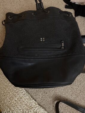 Black / charcoal Sweatty Betty Drawstring Backpack Gym or other Bag